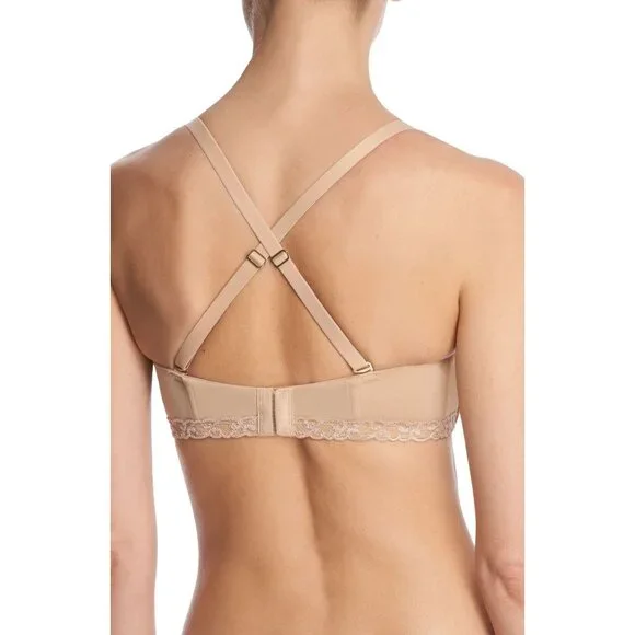 🆕NATORI Pure Luxe Strapless Convertible Bra 36DD Beige Nude #729080 - Picture 5 of 14